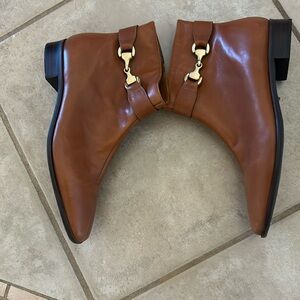 Talbots tan leather bootie.